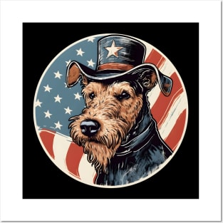 Patriotic Lakeland Terrier Posters and Art